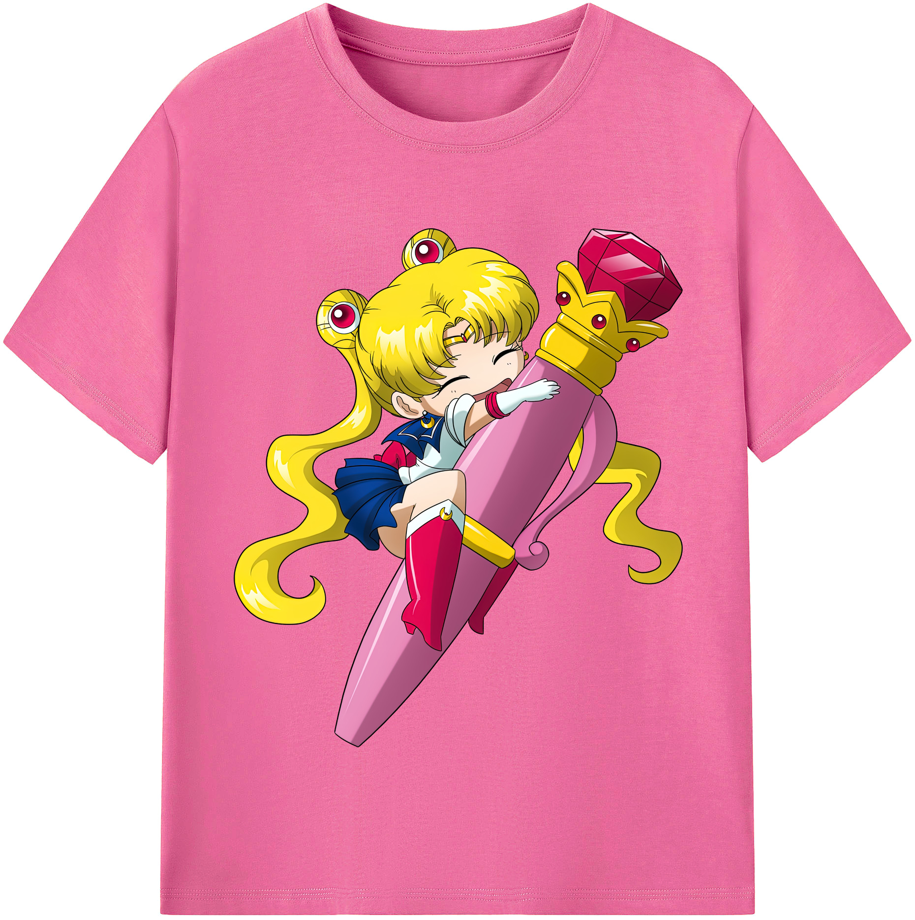 （画像用） 美少女戦士セーラームーン 月野 うさぎ つきの うさぎ Sailor Moon Tsukino Usagi レディースカジュアルプリントTシャツ（綿100％）